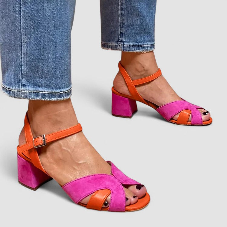 Lorette™ | sandalias de combinación de colores con tacón cómodo