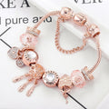 BrilloNoble Pulsera Copo de Nieve Rosas - Colgante Plata