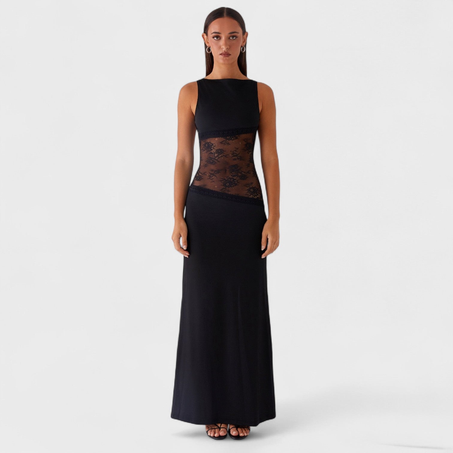 Lucinda™ | Vestido largo de encaje negro