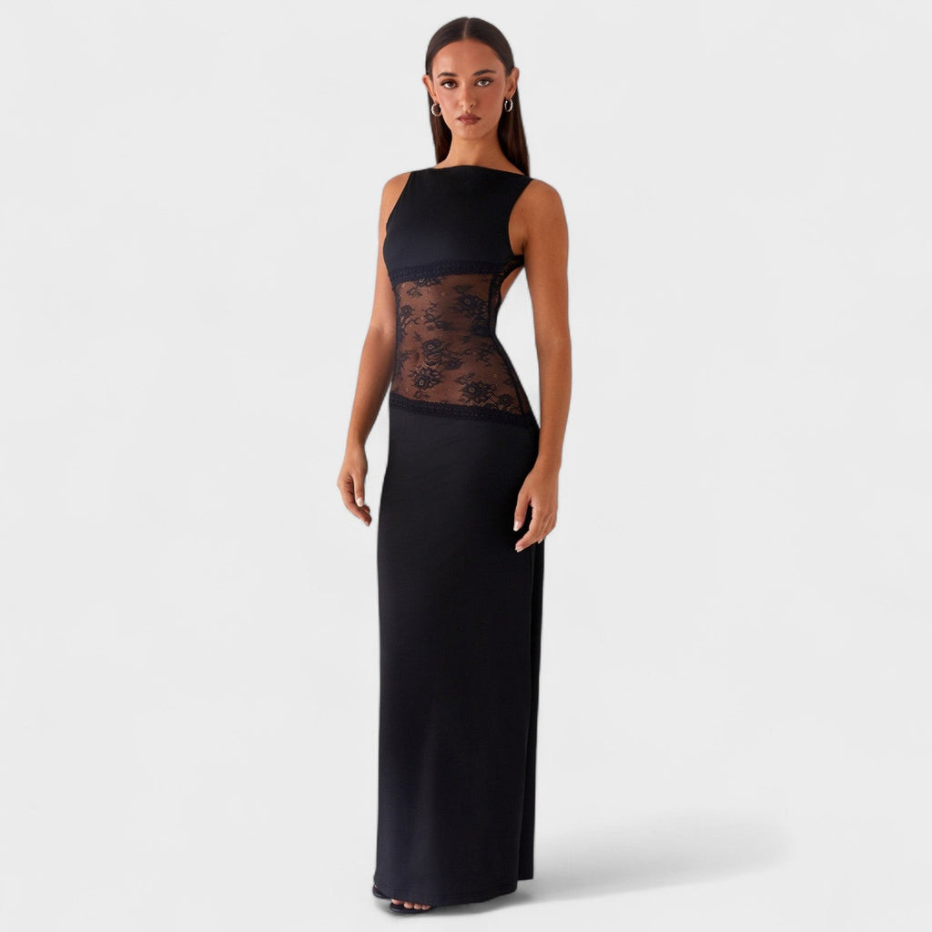 Lucinda™ | Vestido largo de encaje negro