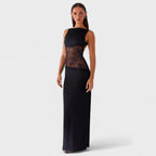 Lucinda™ | Vestido largo de encaje negro