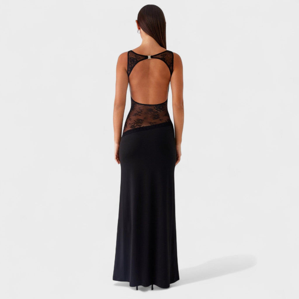Lucinda™ | Vestido largo de encaje negro