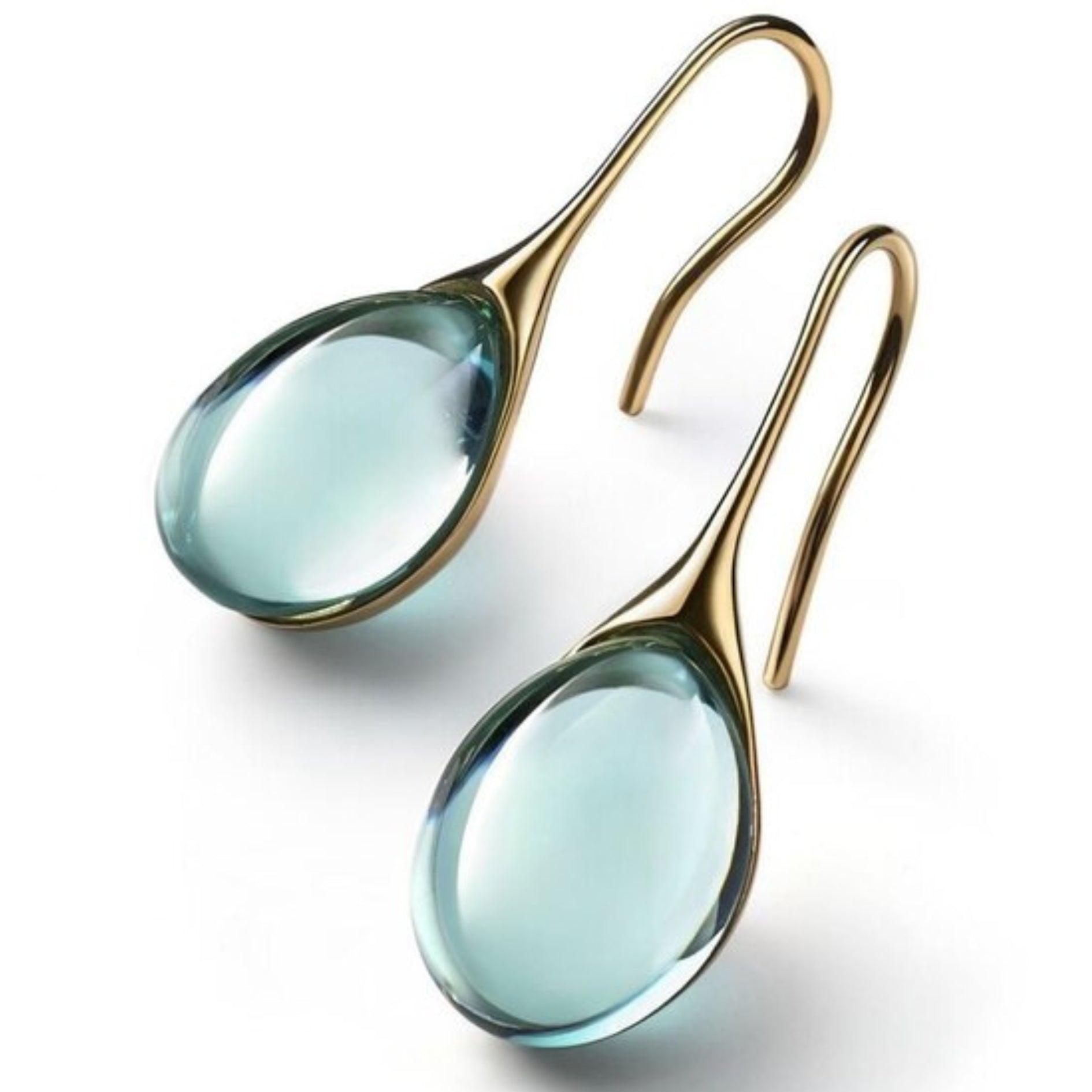 CristalLux Aretes Gota Oro Plata - Elegancia Brillante