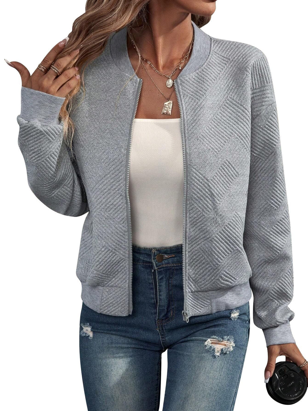Dora™ | Chaqueta bomber estructurada con cierre