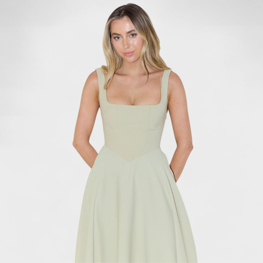 Maribel™ | Vestido Midi con escote cuadrado