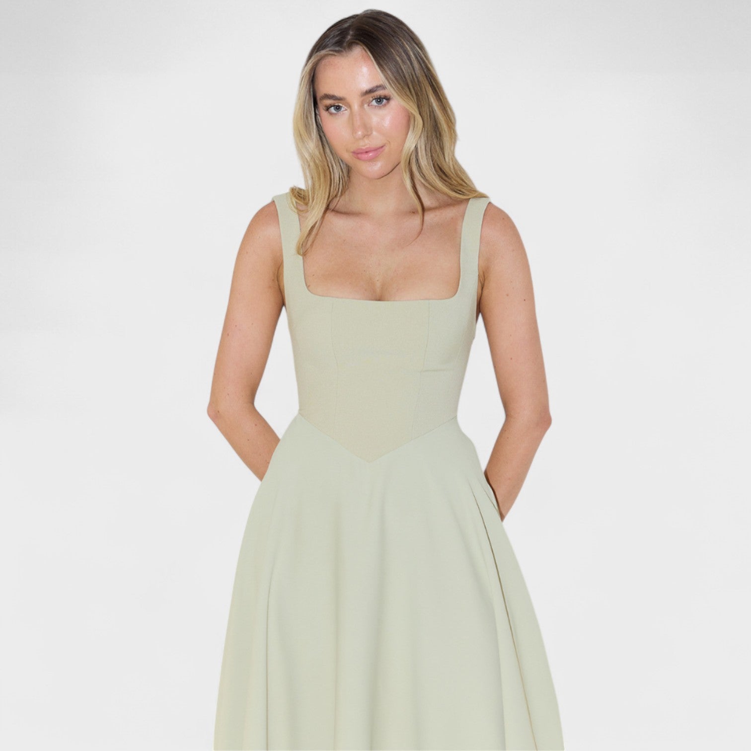 Maribel™ | Vestido Midi con escote cuadrado