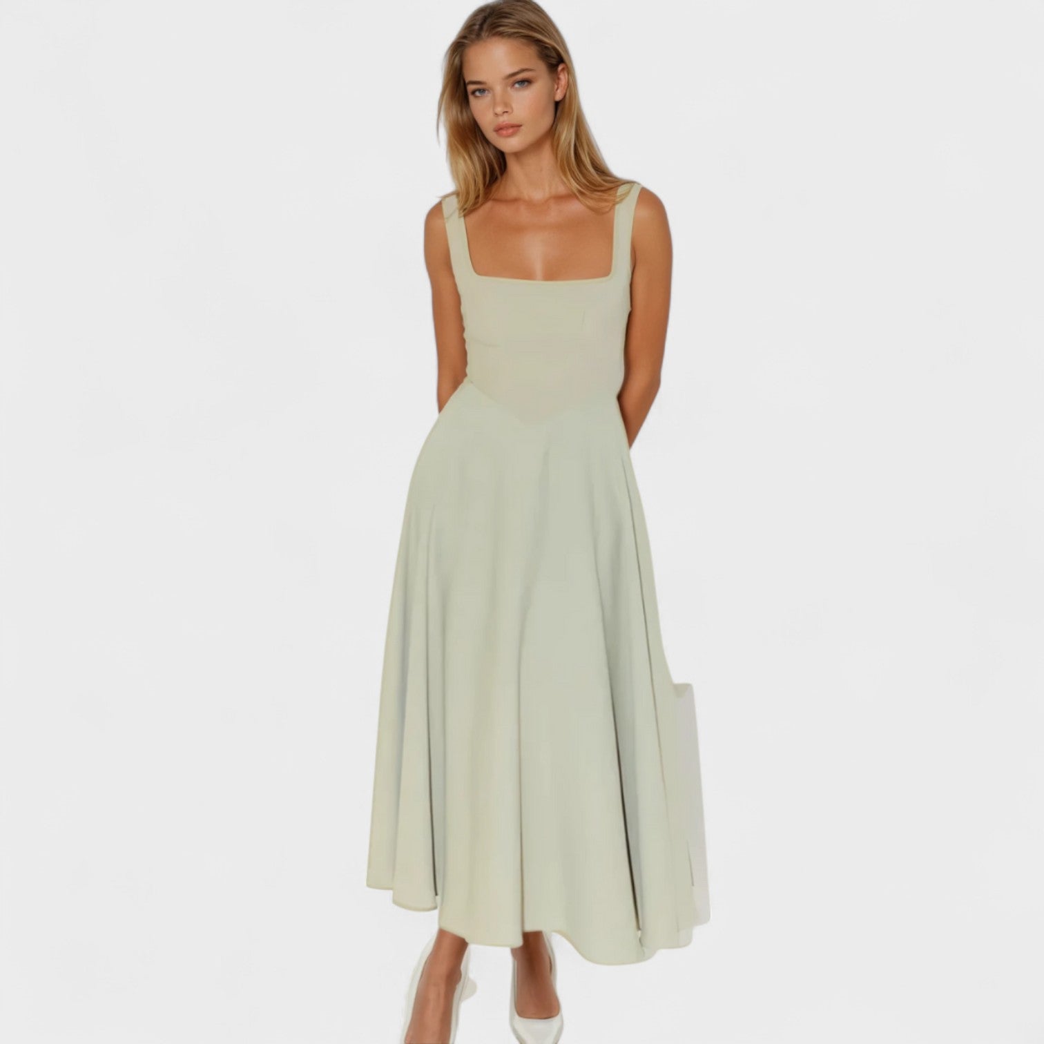 Maribel™ | Vestido Midi con escote cuadrado