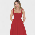 Maribel™ | Vestido Midi con escote cuadrado