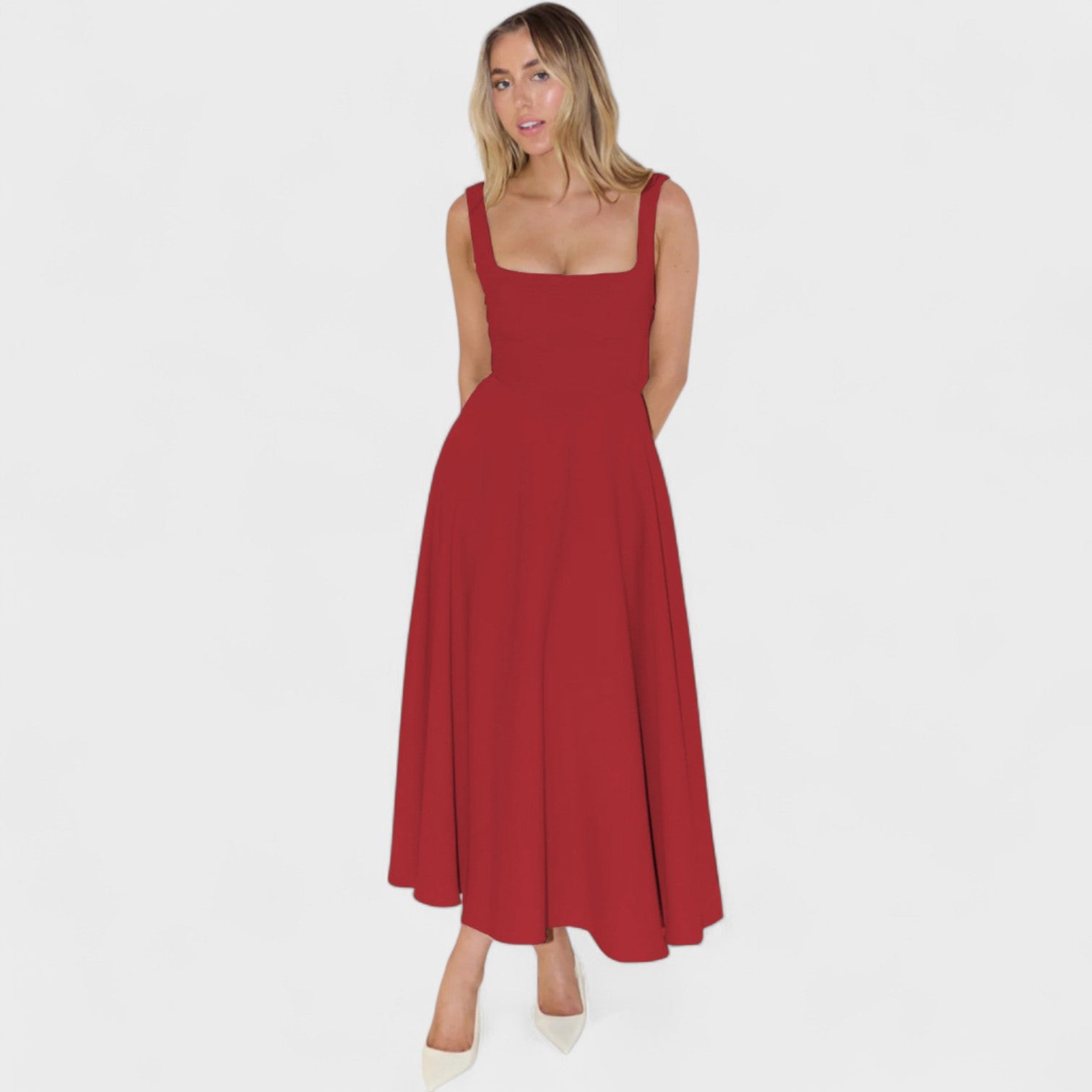 Maribel™ | Vestido Midi con escote cuadrado