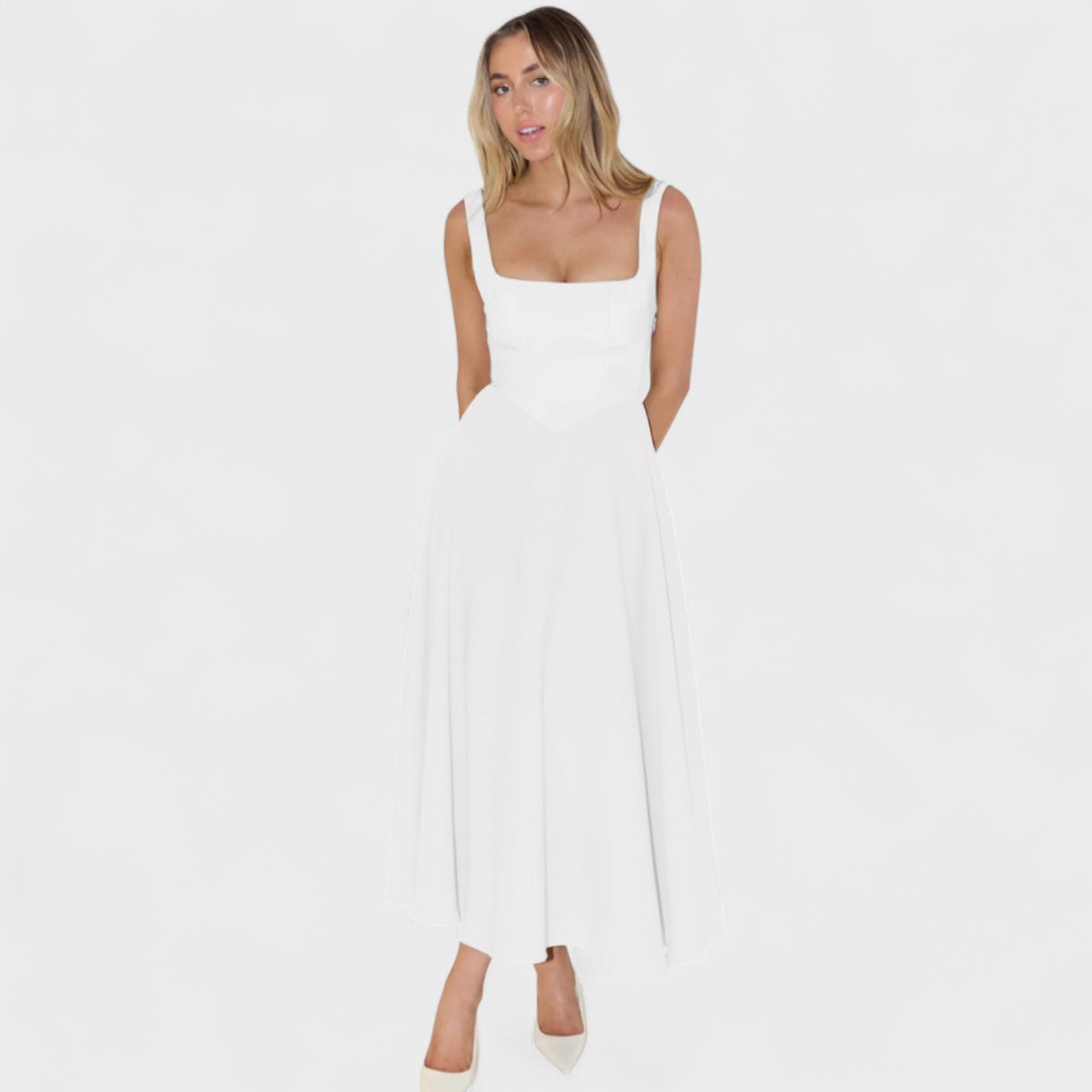 Maribel™ | Vestido Midi con escote cuadrado