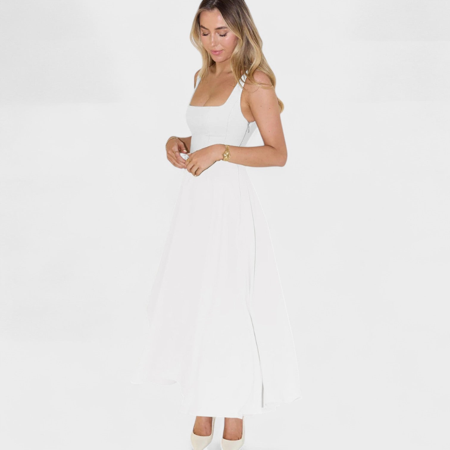 Maribel™ | Vestido Midi con escote cuadrado