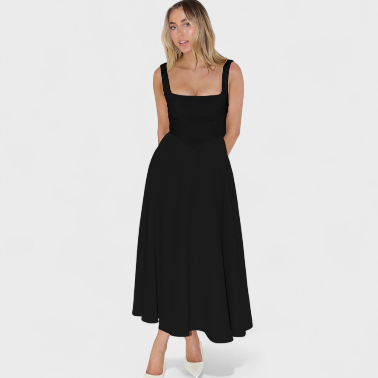 Maribel™ | Vestido Midi con escote cuadrado
