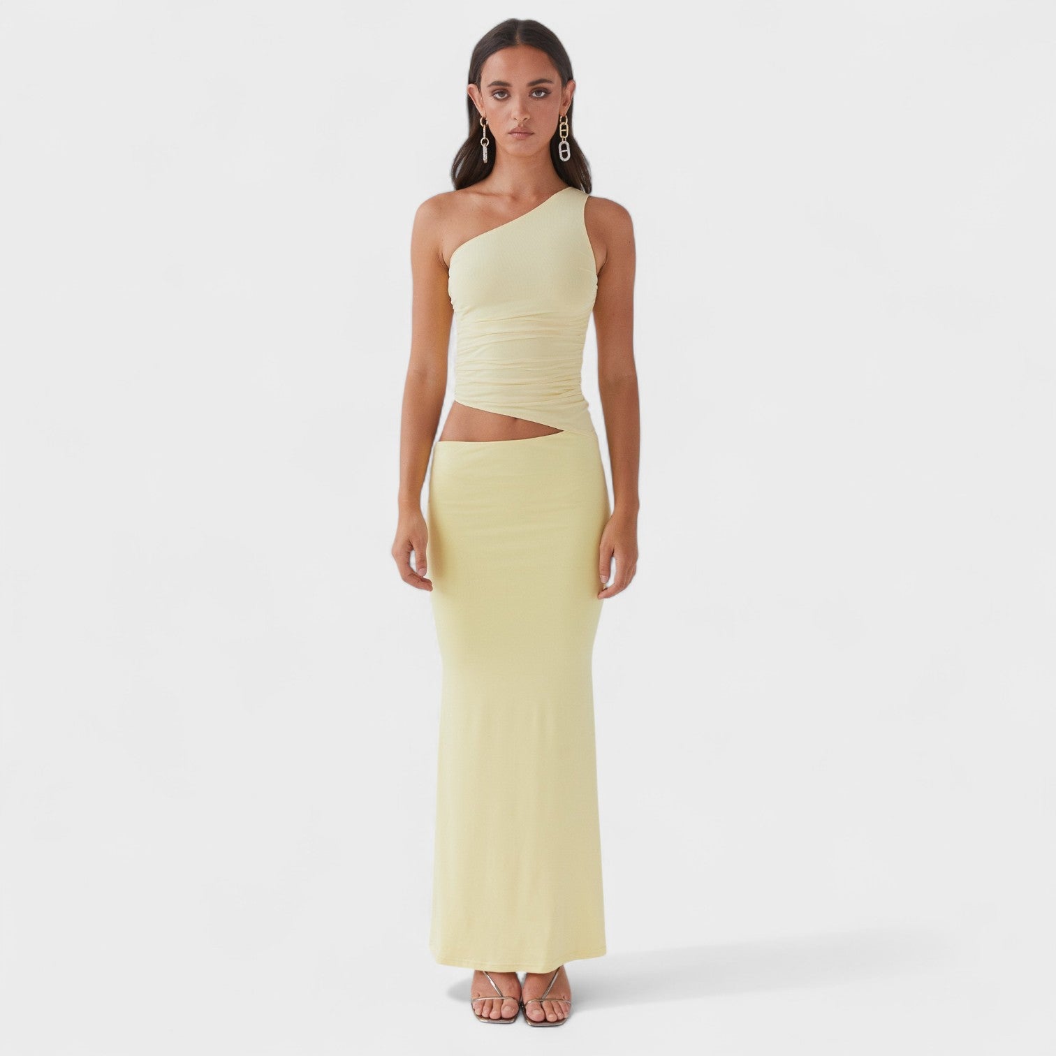 Seranella™ | Vestido maxi asimétrico con corte