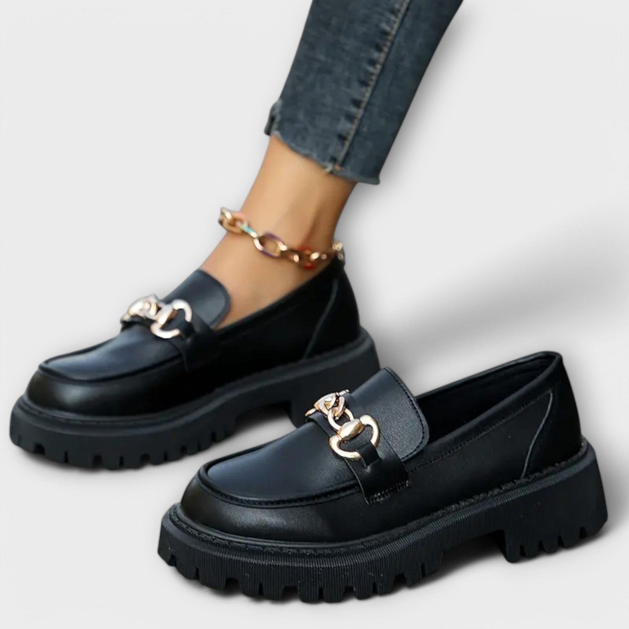 Zapatos Femeninos Plateau Loafer con Estilo de Bruja