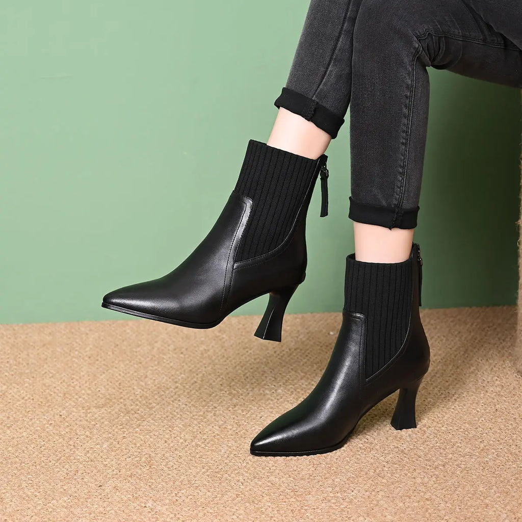 Clara™ | Botas con plataforma de Cuero