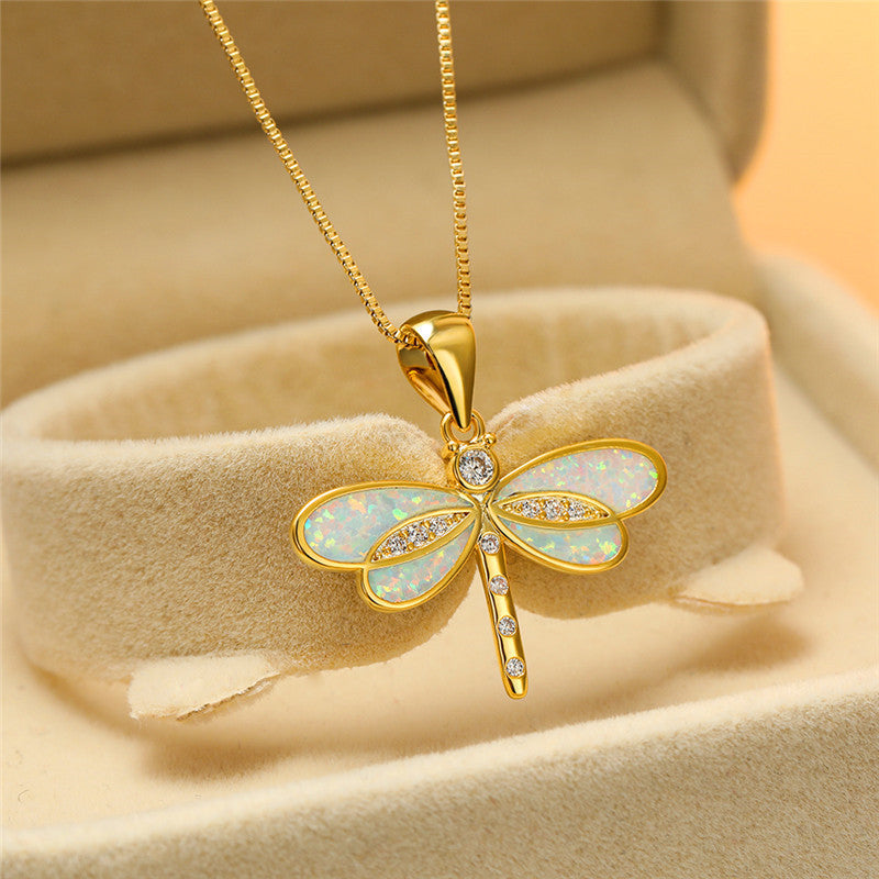 Collar Dorado con Pájaros y Ópalo - Estilo Único