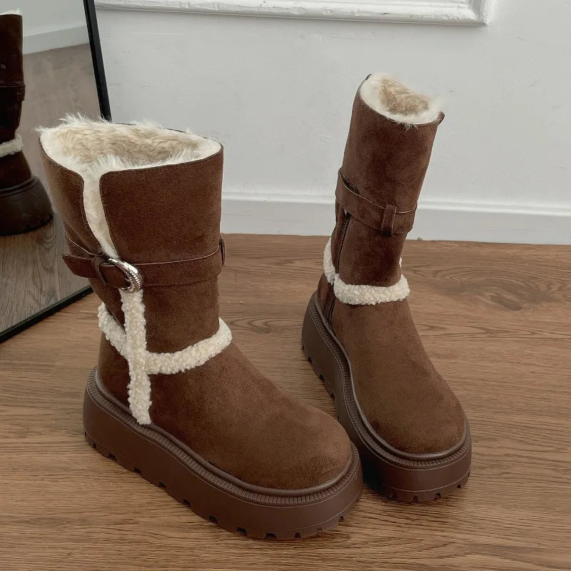 Danna™ | Botas de invierno con plataforma de diseño moderno y acogedor