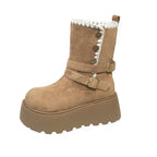Irene™ | Botas con plataforma con hebilla elegante y forro cálido de peluche