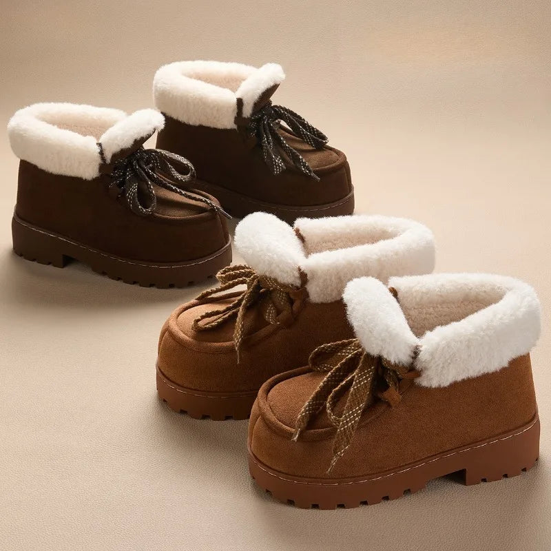 Caty™ | Botas con plataforma de ante sintético con un toque suave y cálido