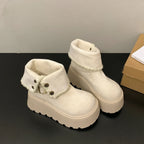 Irene™ | Botas con plataforma con hebilla elegante y forro cálido de peluche