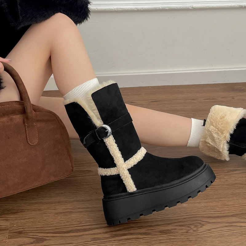 Danna™ | Botas de invierno con plataforma de diseño moderno y acogedor