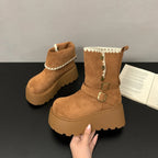 Irene™ | Botas con plataforma con hebilla elegante y forro cálido de peluche