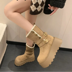 Irene™ | Botas con plataforma con hebilla elegante y forro cálido de peluche