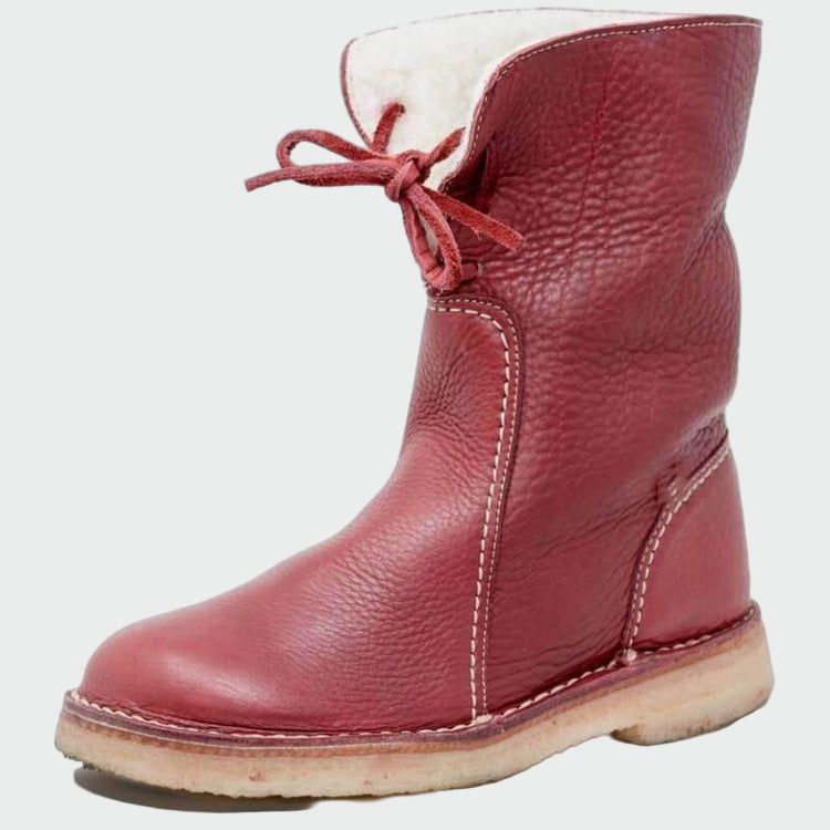 Botas de cuero impermeables con forro de lana