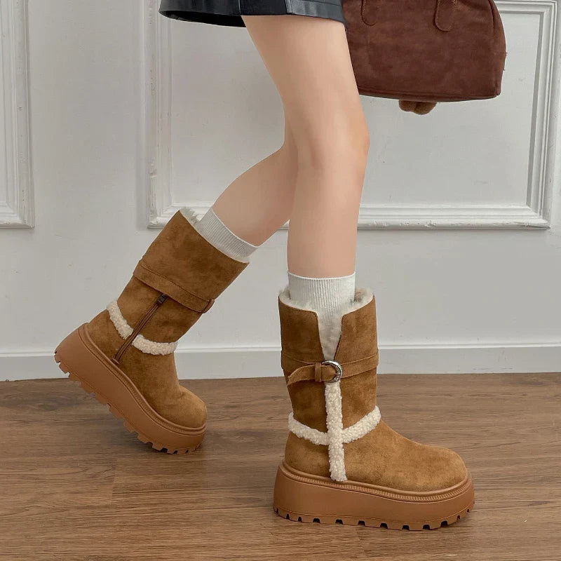 Danna™ | Botas de invierno con plataforma de diseño moderno y acogedor