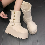 Irene™ | Botas con plataforma con hebilla elegante y forro cálido de peluche