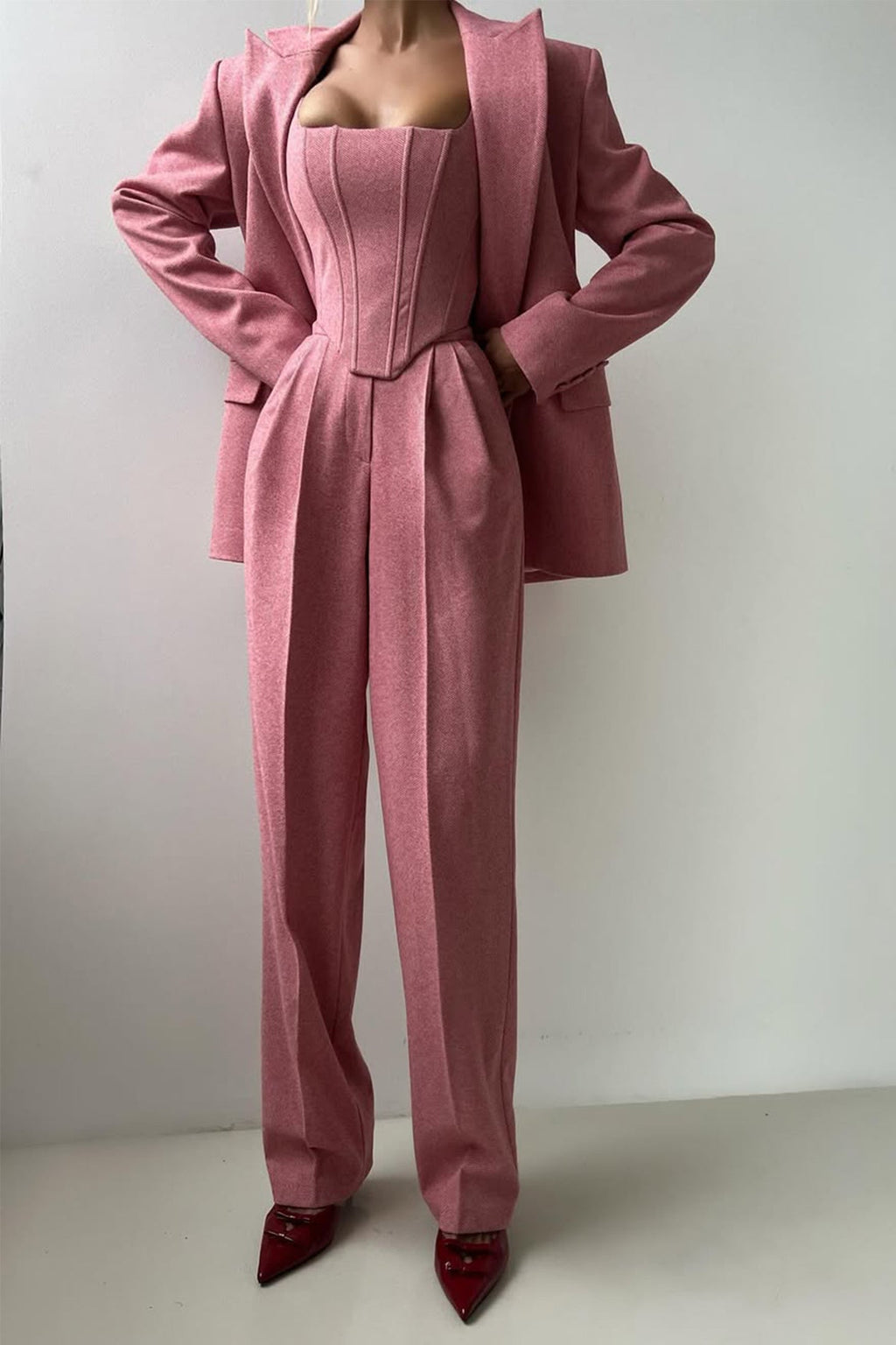 Elegance™ | Conjunto de tres piezas con blazer cruzado