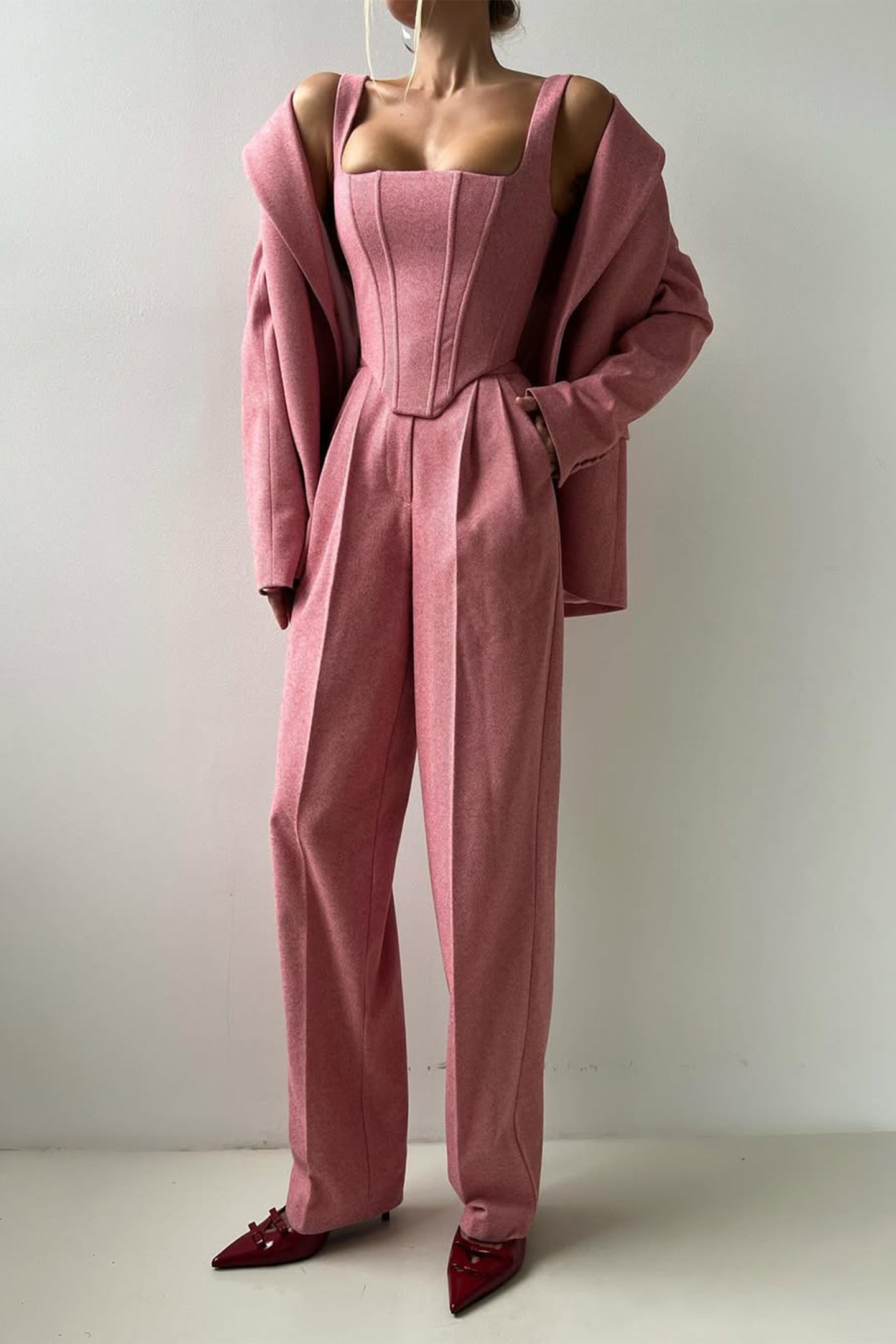 Elegance™ | Conjunto de tres piezas con blazer cruzado