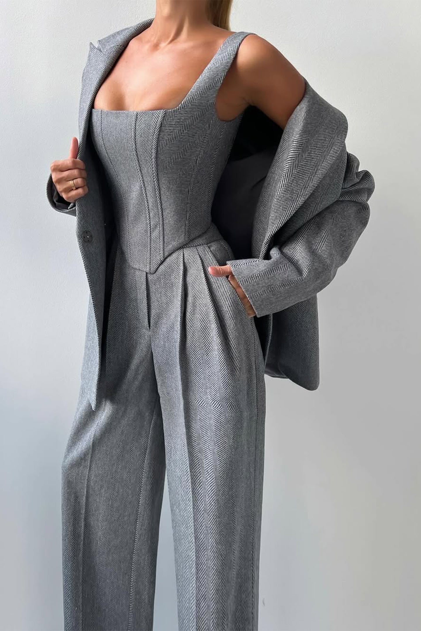 Elegance™ | Conjunto de tres piezas con blazer cruzado