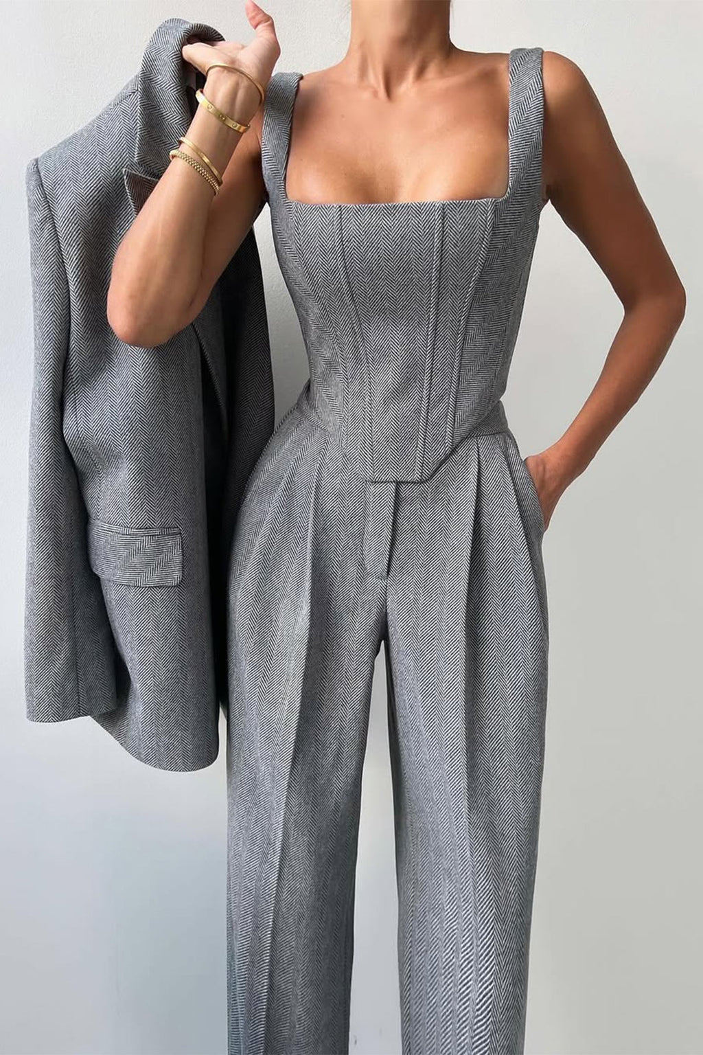 Elegance™ | Conjunto de tres piezas con blazer cruzado