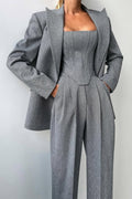 Elegance™ | Conjunto de tres piezas con blazer cruzado
