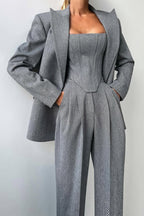 Elegance™ | Conjunto de tres piezas con blazer cruzado