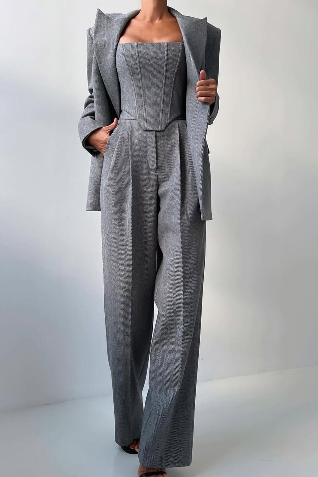 Elegance™ | Conjunto de tres piezas con blazer cruzado