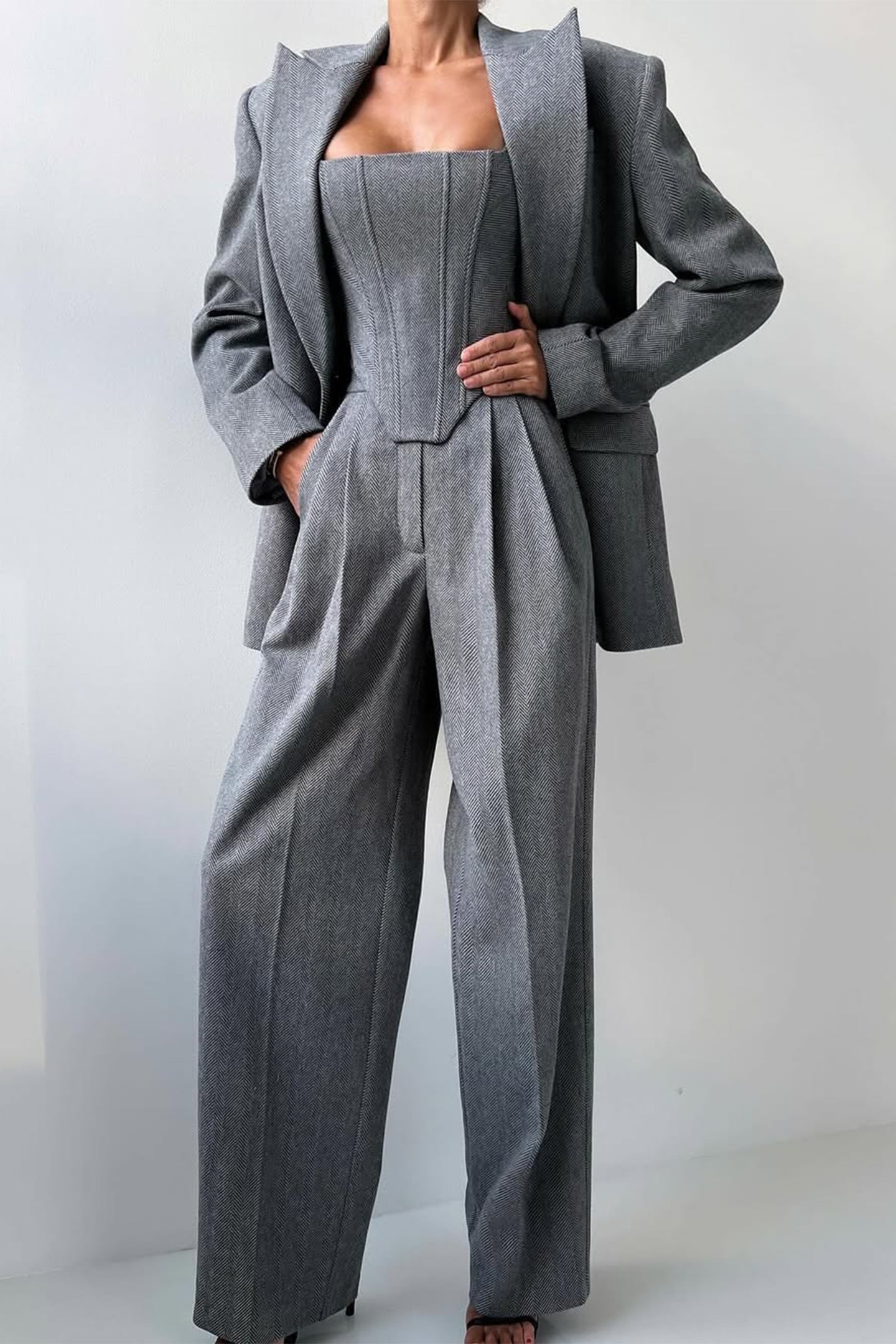 Elegance™ | Conjunto de tres piezas con blazer cruzado