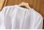 Kissina™ | Blusa de Algodón y Lino Bordada