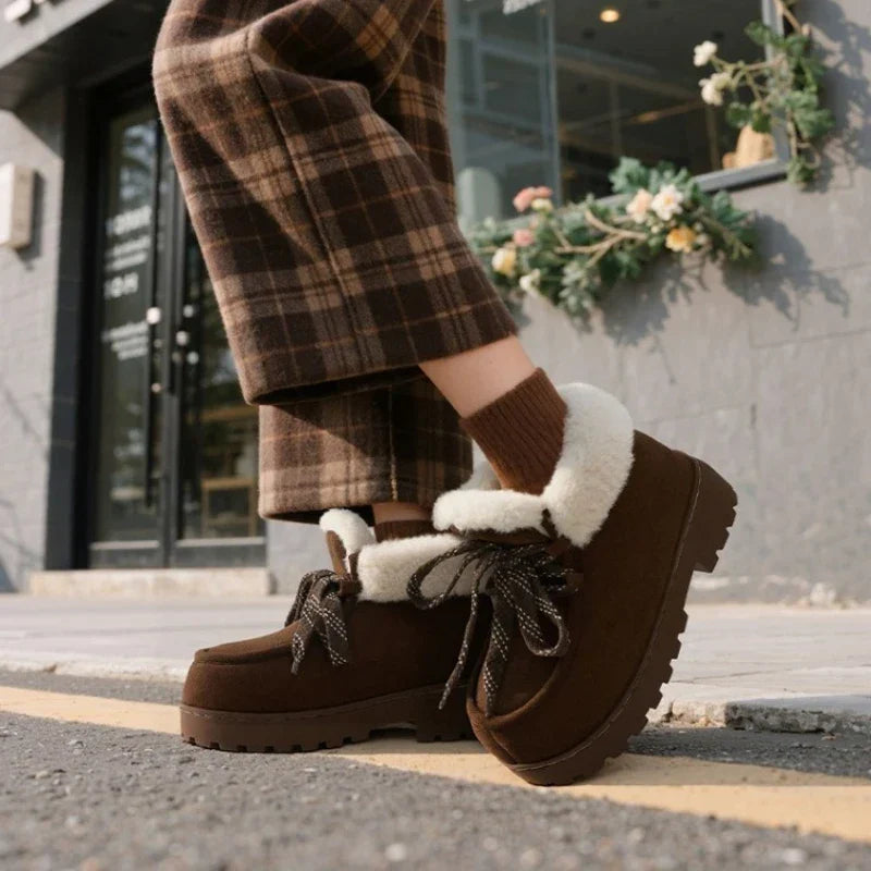 Caty™ | Botas con plataforma de ante sintético con un toque suave y cálido