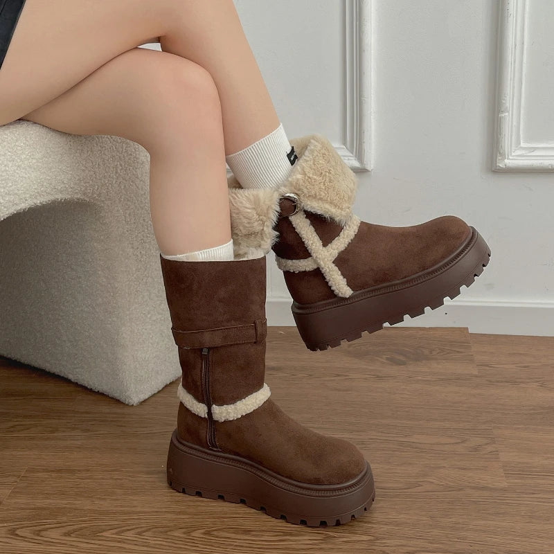 Danna™ | Botas de invierno con plataforma de diseño moderno y acogedor