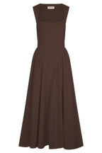Sharon™ | Vestido midi de punto espagueti - Marrón cacao