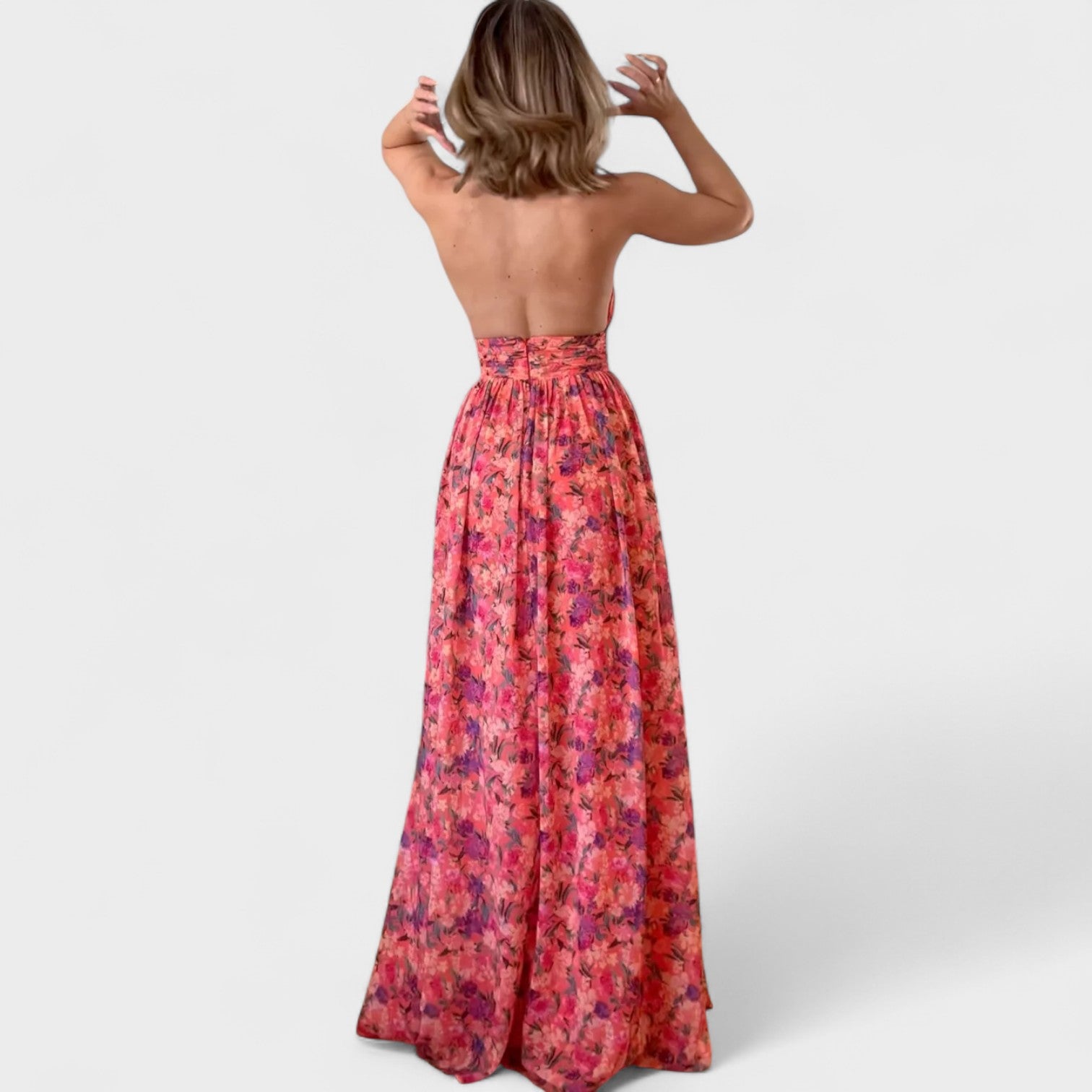 Floraria™ | Vestido largo con tirantes y espalda descubierta