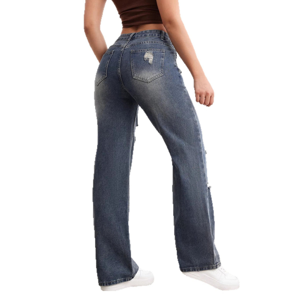 Maria™ | Jeans Rasgados Cintura Alta
