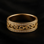 Anillo Dorado Elegante Hohloha Hellera - Lujo para Eventos