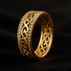Anillo Dorado Elegante Hohloha Hellera - Lujo para Eventos