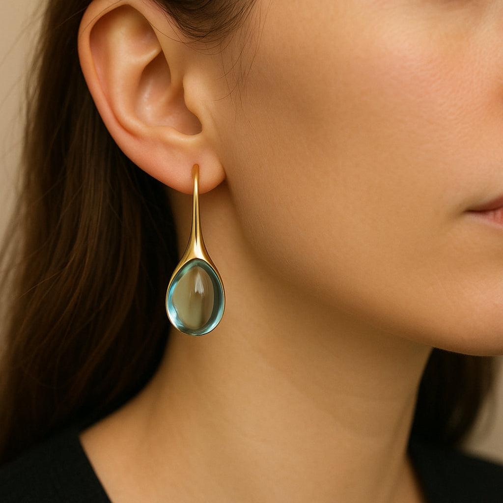 CristalLux Pendientes Gota Oro Plata - Elegancia Brillante