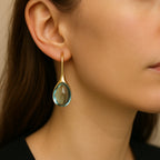 CristalLux Aretes Gota Oro Plata - Elegancia Brillante