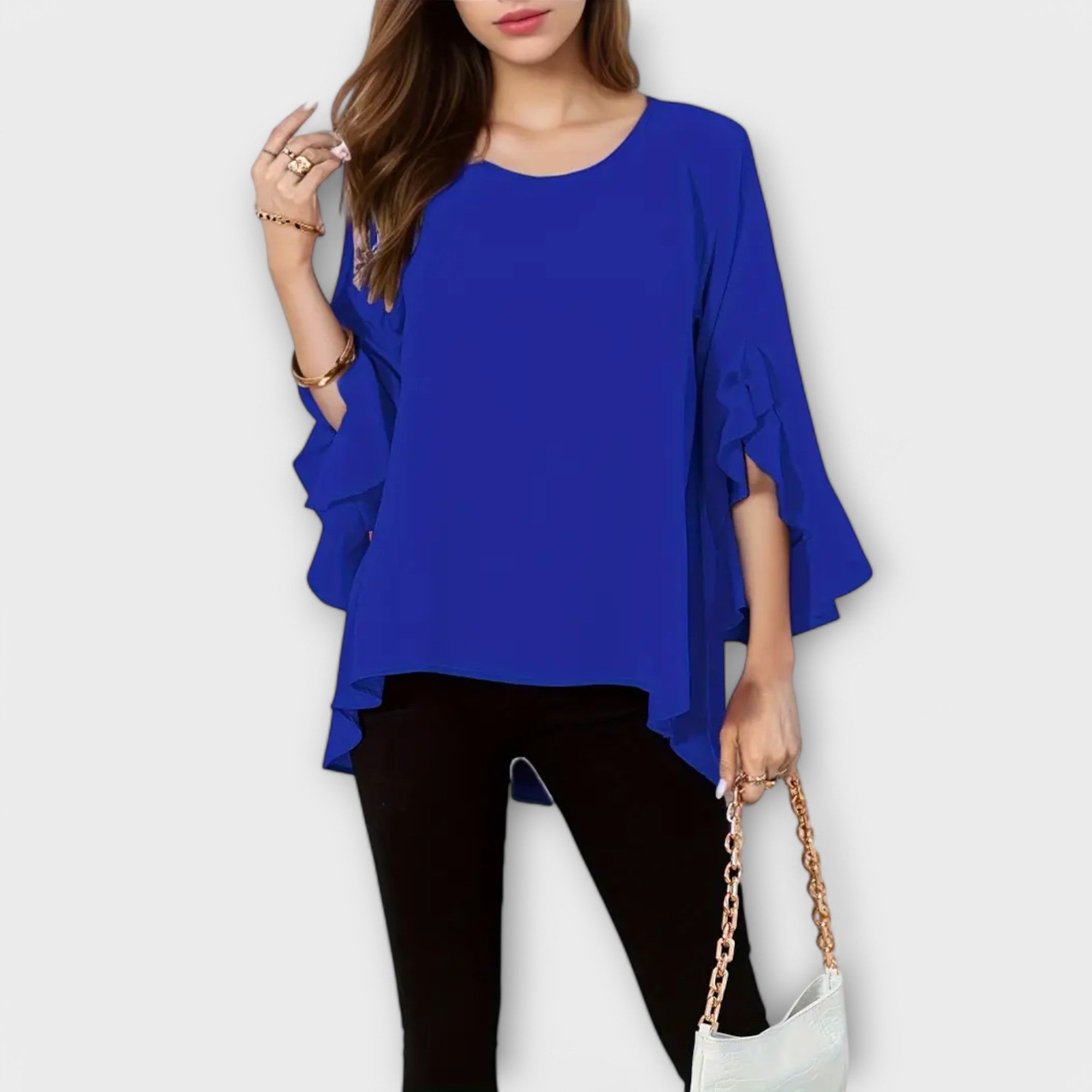 Aria™ | Una blusa de primavera perfecta con un escote redondo