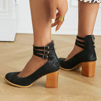 Casilda™ | Sandalias lisas con tira en el tobillo y suela gruesa
